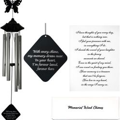 New Sympathy Wind Chimes for Loss of Loved One, Memorial Gift with Soothing Tones, Bereavement Garden Decor for Healing & Remembrance, Thoughtful Outd