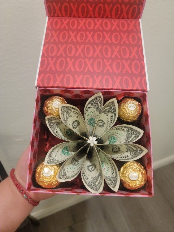 Dollar Bills Flower With Ferrero