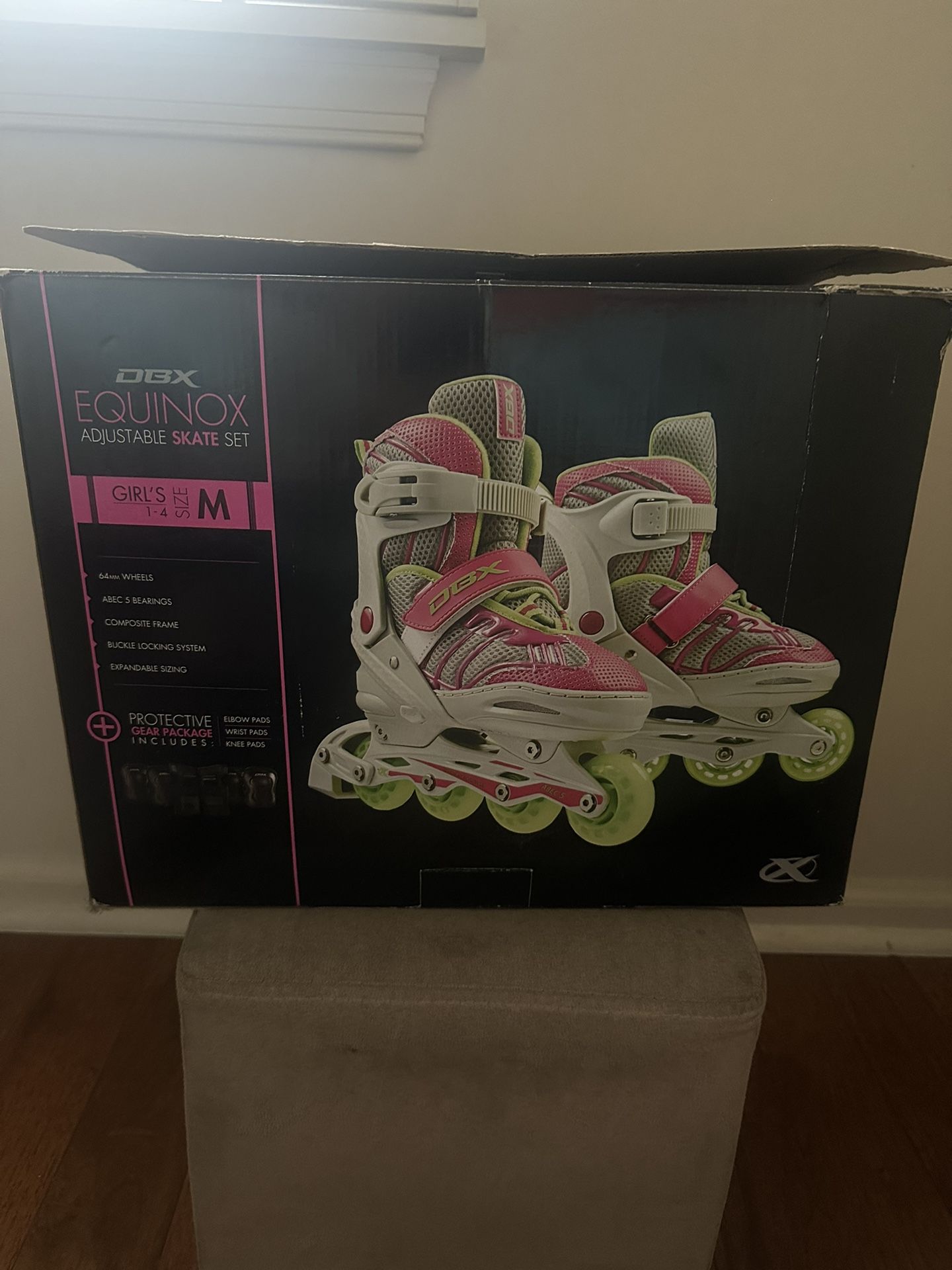 Rollerblades with protective gear