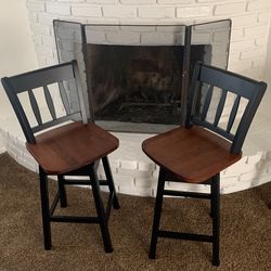 Two Swivel Bar Stools