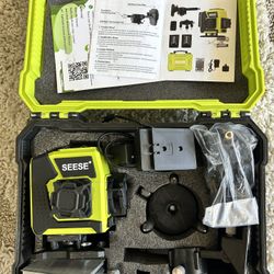 SEESE 12-Line Self-Leveling Green Laser Level Kit with Accessories