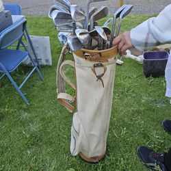 Golf Clubs (18 as pictured) with Bag USED
