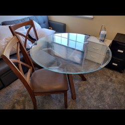 42 inch diameter glass table with chairs