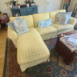 IKEA Ektorp Sofa With Chaise Plus Matching Chair And Ottoman 