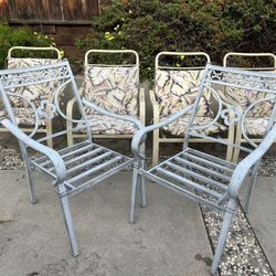 6 Metal Patio Chairs