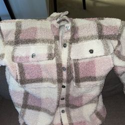 Sherpa/plaid Shacket From Fashion Nova Size XL