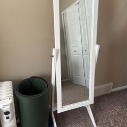 Full-length White Floor Mirror