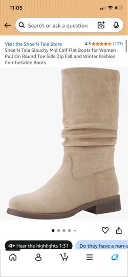 Shoe'N Tale Slouchy Mid Calf Flat Boots