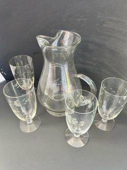 Princess house pitcher and glasses
