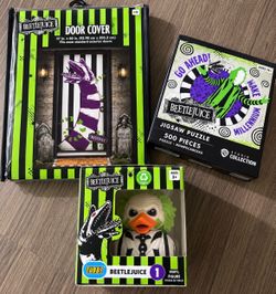 NEW Beetlejuice Collector Bundle – TUBBZ, Door Cover & Puzzle – $50 FIRM