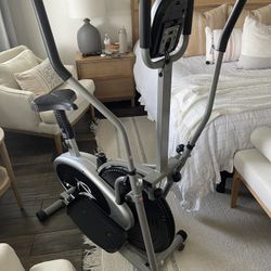 Plasma Fit Elliptical Machine Cross Trainer 2 in 1 Exercise Bike Cardio Fitness Home Gym Equipment