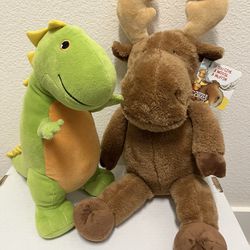 Plush - Dinosaur  & Moose - (New)