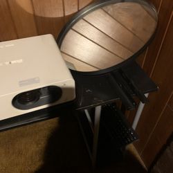 Projector, Mirror, Computer Desk