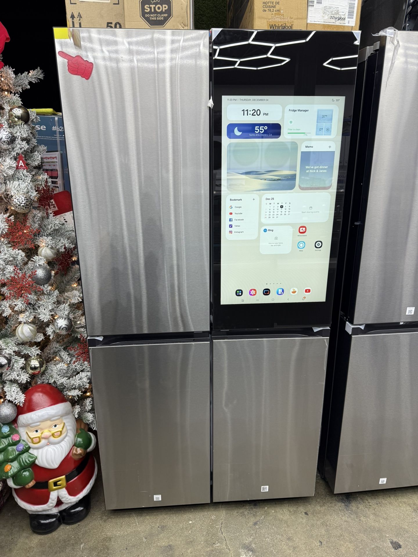 Brand new Samsung Bespoke 29 cu. ft. Standard Depth 4-Door Flex French Door Refrigerator in Stainless Steel with Charcoal Family Hub+