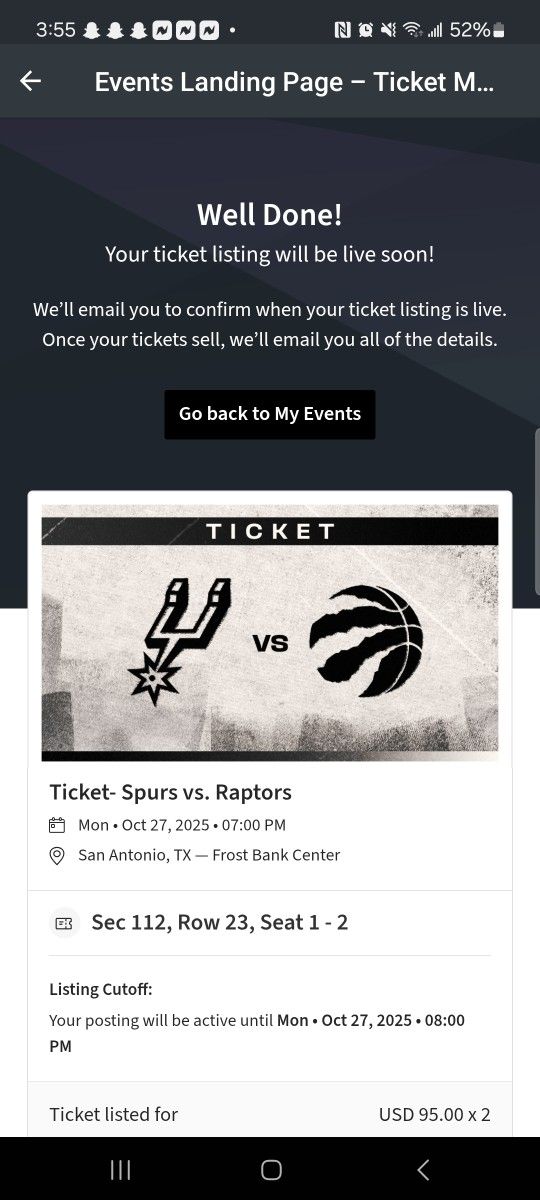 Spurs vs Raptors, Mon, 10/27/2025