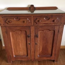 Jelly/Pie Server  Circa 1900 Walnut, 2 Drawer, 2 Door, 3Shelf, 43h X 42w X 19d  Very  Good  Condition 