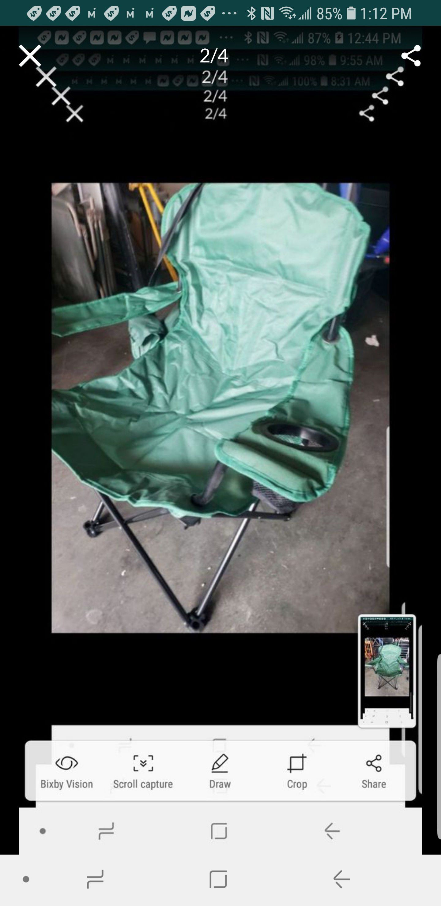 Like new Quest outdoor camping folding chair green