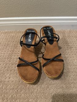 Black Wedge Sandal