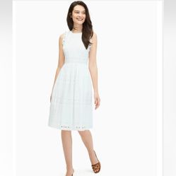 Brand new without tags Kate Spade Casual Sleeveless White Eyelet Dress - Size 10