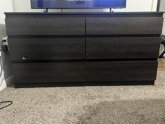 IKEA MALM 6-Drawer Double Dresser Black-Brown