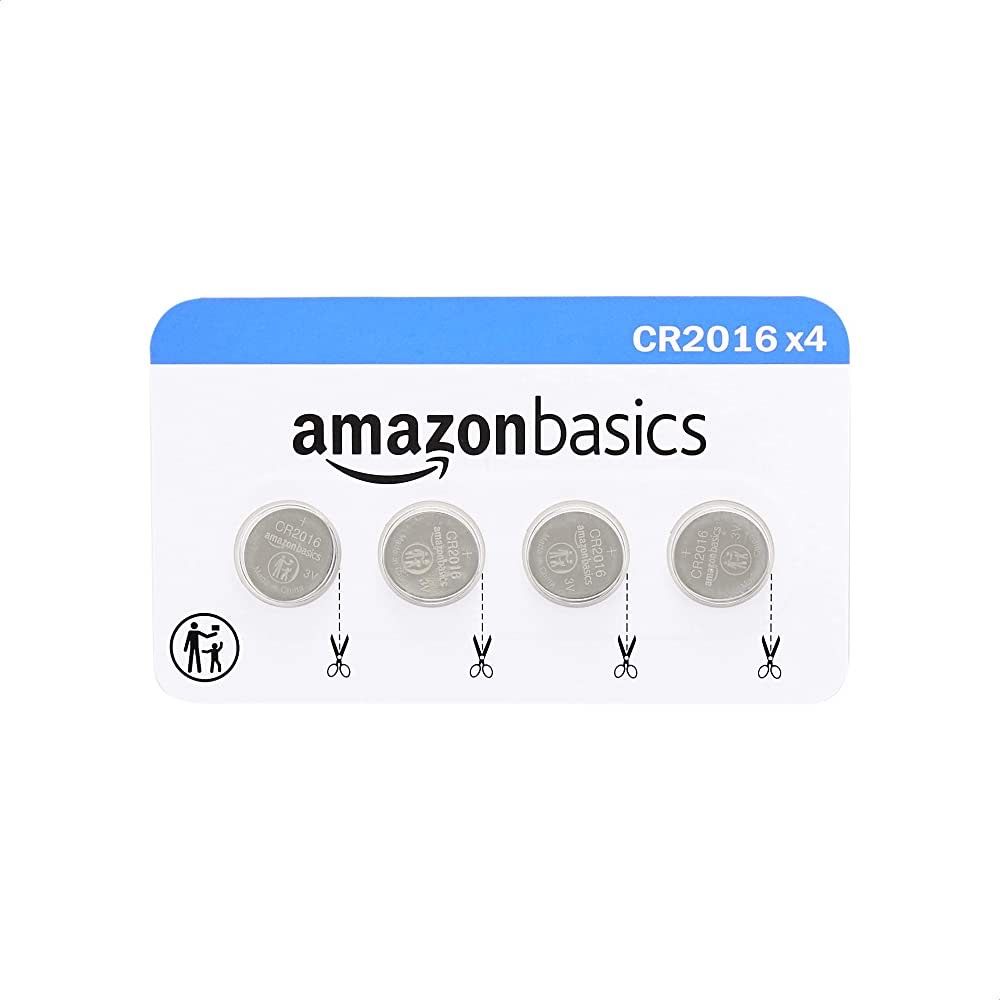Amazon Basics 8 Pack CR2016 3 Volt Lithium Coin Cell Battery, Long Lasting Power in Child Resistant Packaging