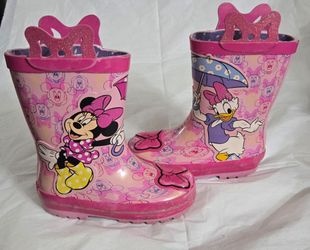Disney Minnie Mouse Kids Rain Boots size 7-8