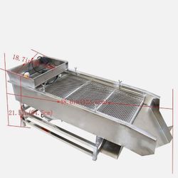 110V Full Stainless Steel Linear Vibrating Screen Two Layers w/8mm&6mm Screen