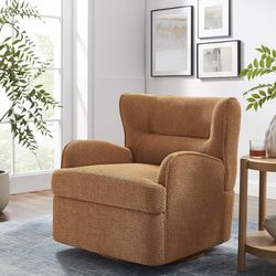 Swivel Accent Chair,Modern 31.50" Upholstered Armchair, Comfy Boucle Accent Chair for Living Room,Bedroom, Corner, Reading Nook (Curry Boucle)