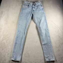 Levi’s Premium 501 Women’s Size 24x32 Blue Wash Jeans denim Y2K #2858
