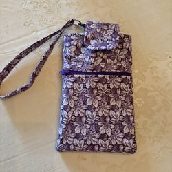 Phone Pouch / Wristlet - White, Purple