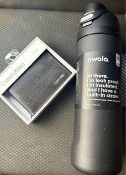 Owala 24oz Water Bottle & Calvin Klein Leather Wallet Bundle