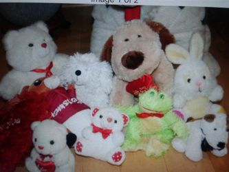 Box of stuffed animals