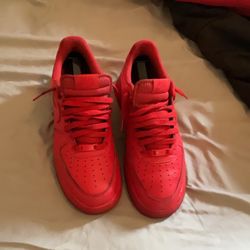 Red Air Force Ones Size 10