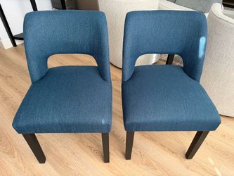 Blue Upholstered Dining Chairs Set of 4