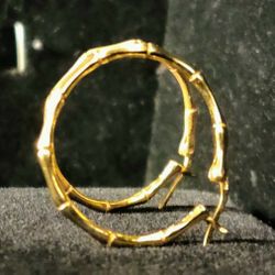 Gold Plate Over Sterling Silver 925 Hoop Earrings Stamped S925 3.5 Grams