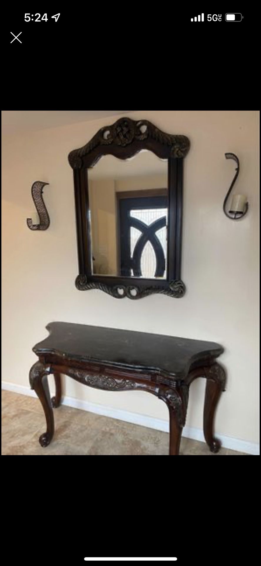 Marble Console Table And Mirror