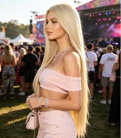 White blonde wig new