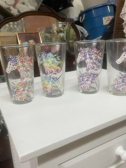 Unicorn set of four glasses glass set