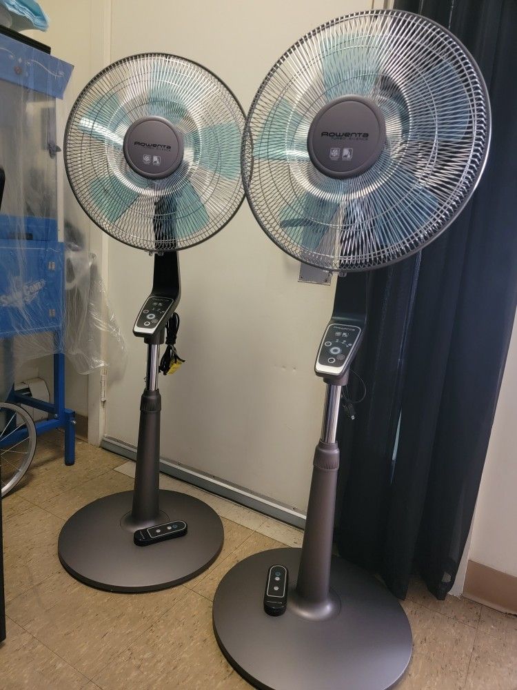 rowenta fan, pedestal turbo silence 4-speed with remote control