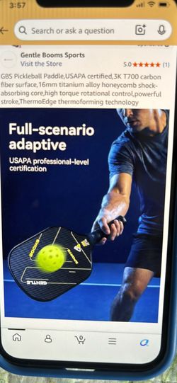 GBS Pickleball Paddle,USAPA CERTIFIED, 3K T700 Carbon Fiber Surface , 16 mm Titanium . 35 Each CashOnly
