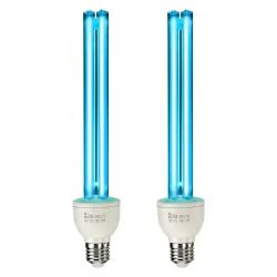 UV Light Bulb, 2 Pack, 25W Replacement Ultraviolet UVC Lamp with Ozone, 253.7 nm + 185 nm Wavelength UVO Light Bulb, E27 Universal, for 400 sqft Livin