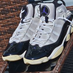 Nike Air Jordan 6 Rings Concord Mens Sz 11 White Black Basketball 322992-104