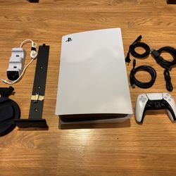 PlayStation 5 w/ Disk Drive, Additional Installed 1TB SSD, Accessories