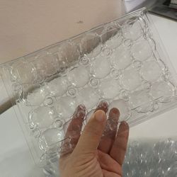 Clear 10 Quail Egg Boxes for 18 Quail Eggs. PVC Containers