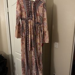 Multicolor Sundress Long Sleeves 