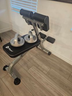 Workout Bench + Push-Up Handles & Gym Decor