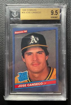 1986 Jose Canseco Donruss Rated Rookie BGS 9.5 Gem Mint