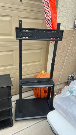 Black Rolling TV Floor Stand with Mount