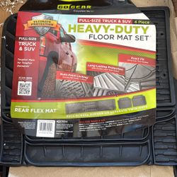 Full Size Heavy Duty Floor Mat Set Black