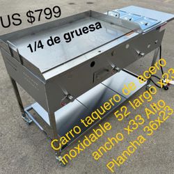 Carro Taquero Con Plancha Grande Y Tres Steamers
